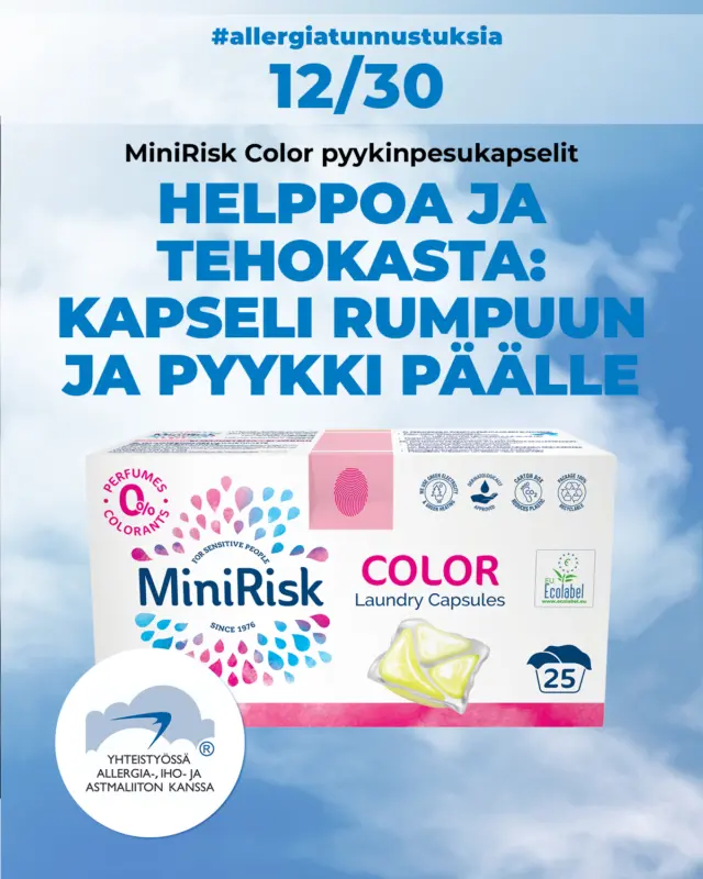Allergiatunnus täyttää siis tänä vuonna jo 30 vuotta! Allergiatunnus on ihan jokaisen kuluttajan etu. Valitsemalla Allergiatunnuksella varustetun tuotteen et altista itseäsi turhille kemikaaleille, tuoksuille ja ärsyttäville aineille.  Seuraa Allergiatunnusta Instagramissa ja tutustu Allergiatunnus-tuotteisiin. Niiden avulla säästyt stressiltä, kutinalta, hajuärsytykseltä ja monilta muilta allergiaoireilta.  #allergiatunnustuksia 
#allergiatunnus